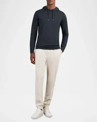 Reiss Men 's Merino Wool Drawstring Hoodie | Thumbnail 2 Reiss Men 's Merino Wool Drawstring Hoodie | Thumbnail 2