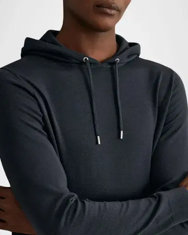 Reiss Men 's Merino Wool Drawstring Hoodie | Thumbnail 4 Reiss Men 's Merino Wool Drawstring Hoodie | Thumbnail 4