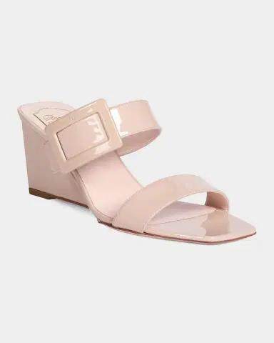 Roger Vivier 60mm Belle Vivier Patent Leather Wedge Mule Sandals | Thumbnail 5
