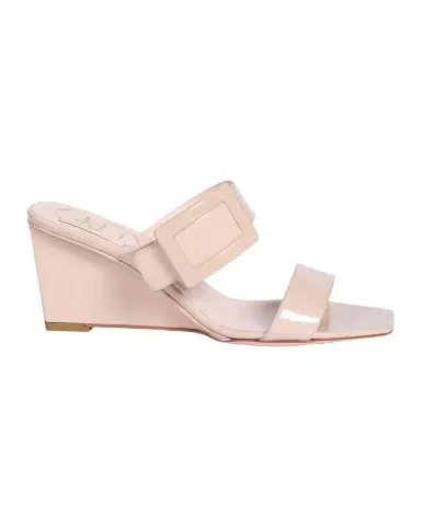 Roger Vivier 60mm Belle Vivier Patent Leather Wedge Mule Sandals | Thumbnail 1