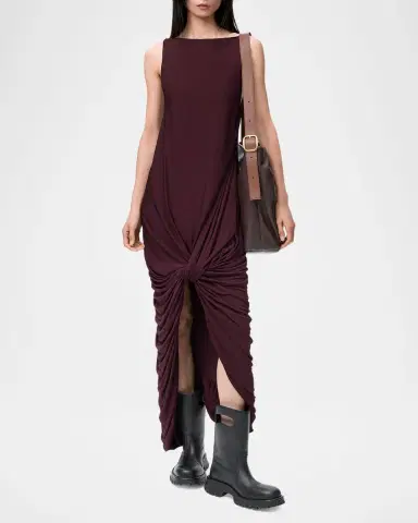 Loewe Sleeveless Draped Jersey Asymmetric Dress | Thumbnail 2