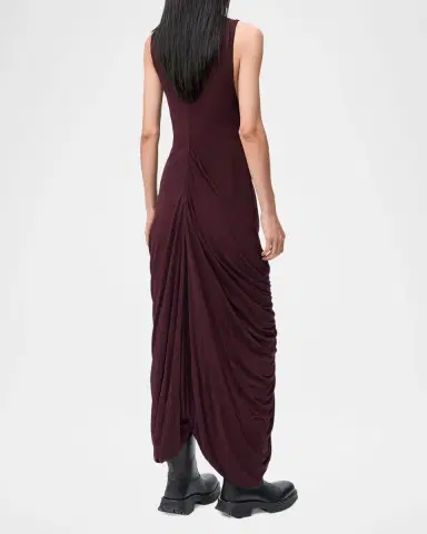 Loewe Sleeveless Draped Jersey Asymmetric Dress | Thumbnail 3