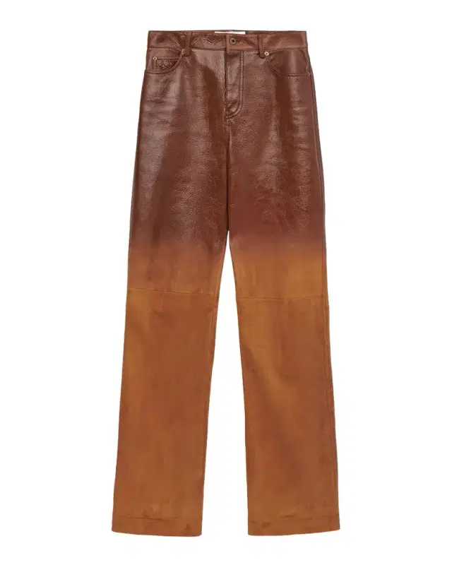 Degradé Suede Straight-Leg Pants