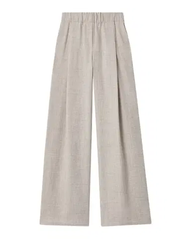 Lafayette 148 New York Astor Pleated Wide-Leg Melange Pants | Thumbnail 1