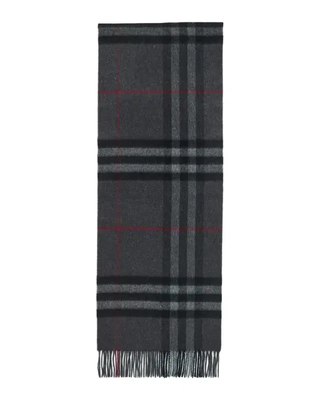 Burberry Men 's Classic Check Cashmere Fringe Scarf