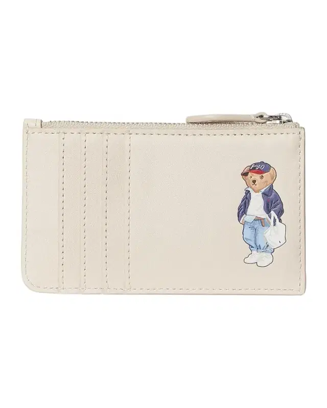 Polo Ralph Lauren Polo Bear Leather Zip Card Case