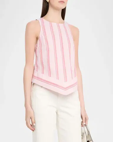 Rosie Assoulin Striped Sleeveless Chevron Top | Thumbnail 4 Rosie Assoulin Striped Sleeveless Chevron Top | Thumbnail 4