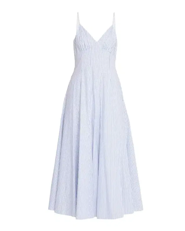 Striped Cotton Poplin Cami Maxi Dress