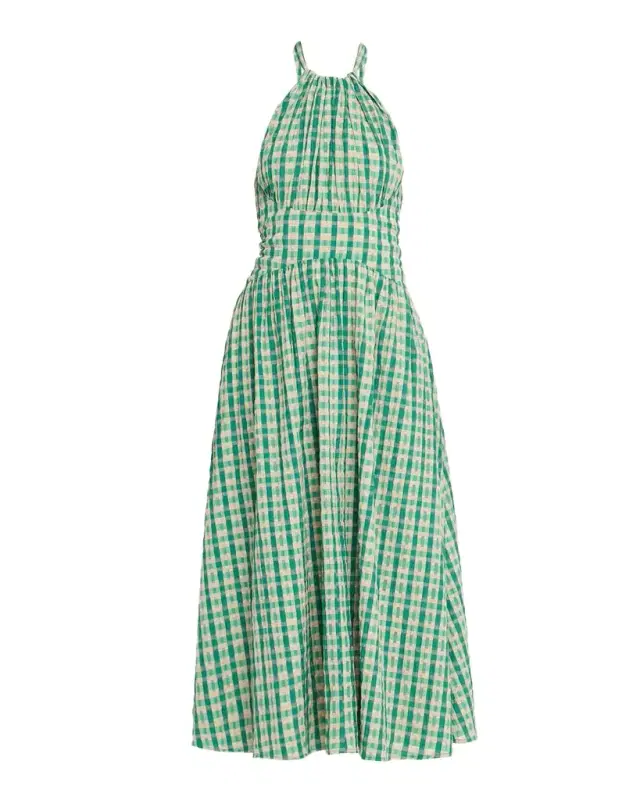 Halter In The Name of Love Seersucker Midi Dress