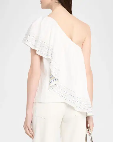 Rosie Assoulin Wedge Ruffle One-Shoulder Top | Thumbnail 2