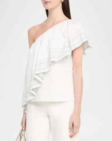 Rosie Assoulin Wedge Ruffle One-Shoulder Top | Thumbnail 3