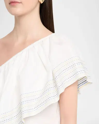 Rosie Assoulin Wedge Ruffle One-Shoulder Top | Thumbnail 4