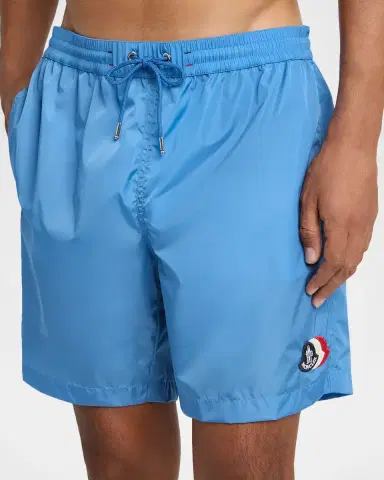 Moncler en's Logo Patch Swim Shorts | Thumbnail 4