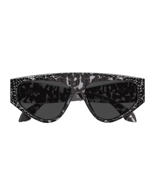ALAIA 99mm Croc-Embossed Acetate Cat-Eye Sunglasses