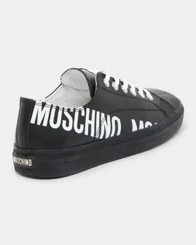 MOSCHINO Men's Logo-Printed Leather Low-Top Sneakers | Thumbnail 2