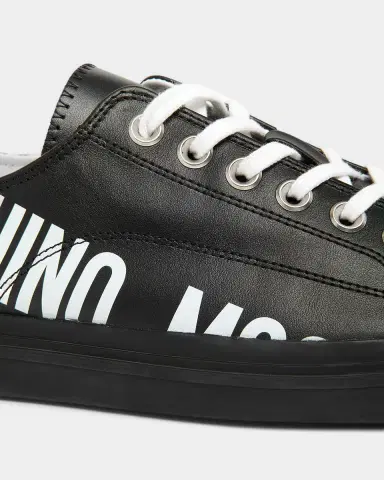 MOSCHINO Men's Logo-Printed Leather Low-Top Sneakers | Thumbnail 3