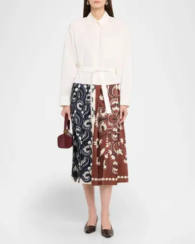 Weekend Max Mara Pleated Twill & Cotton Poplin Midi Shirtdress | Thumbnail 2 Weekend Max Mara Pleated Twill & Cotton Poplin Midi Shirtdress | Thumbnail 2