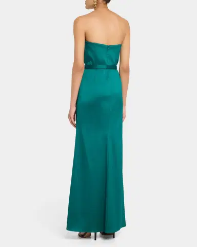 Aidan Mattox Strapless Pleated Stretch Mikado Gown | Thumbnail 3 Aidan Mattox Strapless Pleated Stretch Mikado Gown | Thumbnail 3