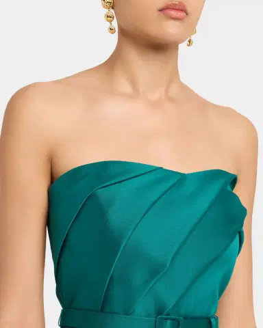 Aidan Mattox Strapless Pleated Stretch Mikado Gown | Thumbnail 5 Aidan Mattox Strapless Pleated Stretch Mikado Gown | Thumbnail 5
