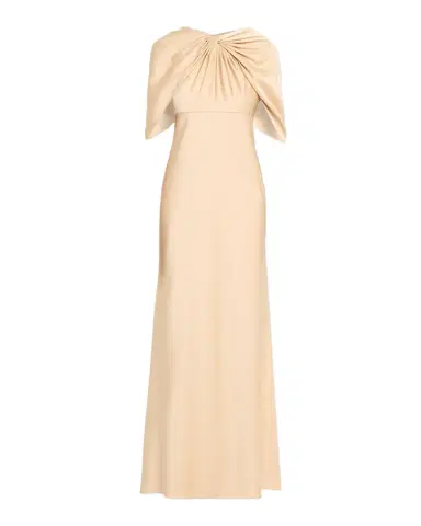 Aidan Mattox Twist-Front Satin Cape Gown | Thumbnail 1 Aidan Mattox Twist-Front Satin Cape Gown | Thumbnail 1
