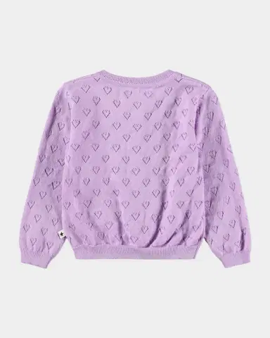 MOLO Girl's Gertrude Heart Pointelle Cotton Cardigan, Size 6M-2 | Thumbnail 2