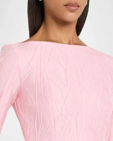 Talbot Runhof 3/4-Sleeve Textured Jacquard Tea-Length Dress | Thumbnail 5 Talbot Runhof 3/4-Sleeve Textured Jacquard Tea-Length Dress | Thumbnail 5