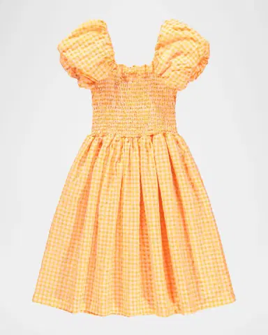 Molo Girl's Cherisla Puff-Sleeve Organic Cotton Dress | Thumbnail 2
