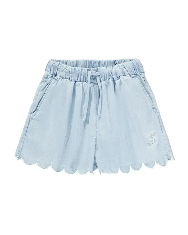 Molo Girl 's Addie Scalloped Cotton Chambray Shorts