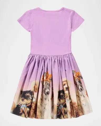 Molo Girl's Cissa Short-Sleeved Organic Cotton Dress | Thumbnail 2