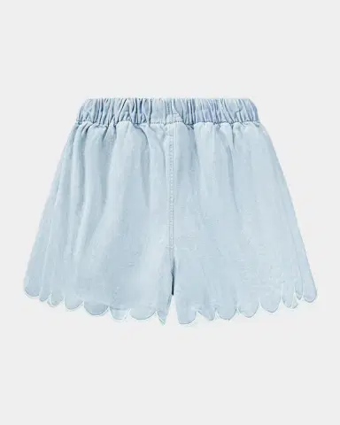 MOLO Girl's Addie Scalloped Organic Cotton Shorts | Thumbnail 2