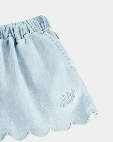MOLO Girl's Addie Scalloped Organic Cotton Shorts | Thumbnail 4