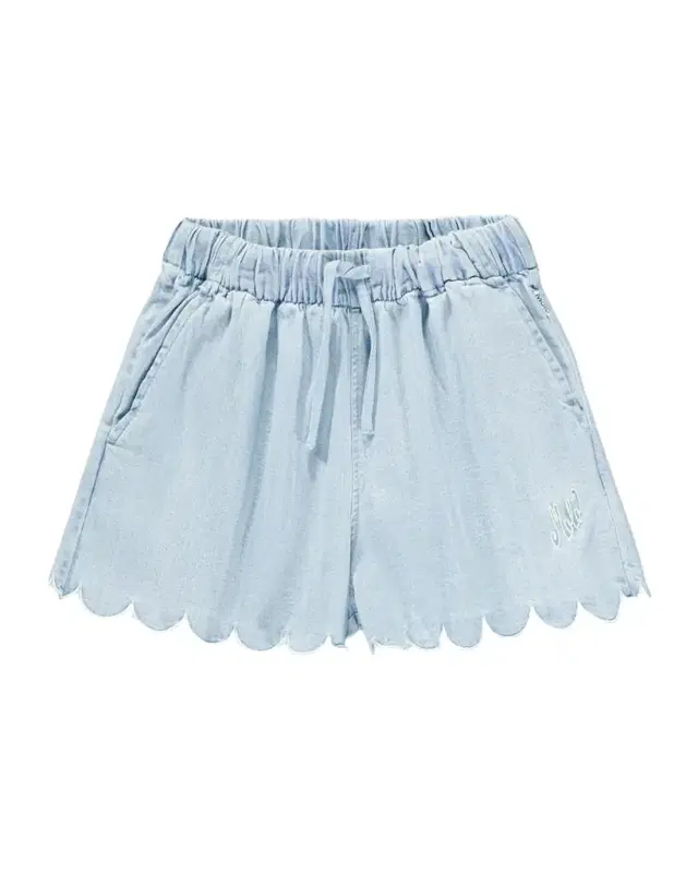Molo Girl 's Addie Scalloped Organic Cotton Shorts