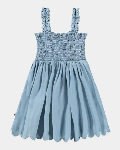 Molo Girl's Carella Smocked Viscose Dress, Size 12M-2 | Thumbnail 2