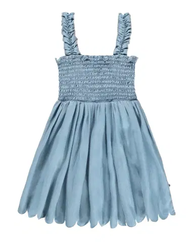 Molo Girl's Carella Smocked Viscose Dress, Size 12M-2 | Thumbnail 1