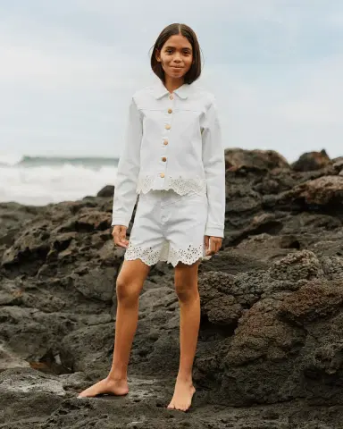 MOLO Girl's Adalyn Broderie Anglaise Shorts | Thumbnail 4