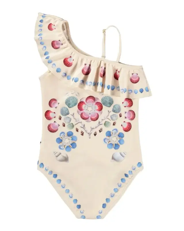 Girl 's Net Asymmetric One-Piece Swimsuit