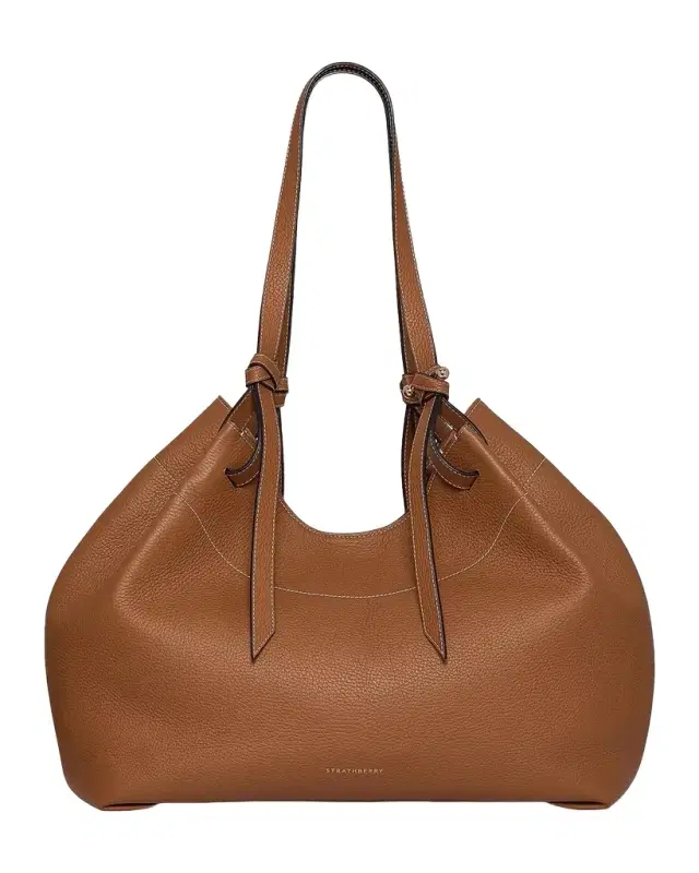 Barra Pleated Leather Tote Bag