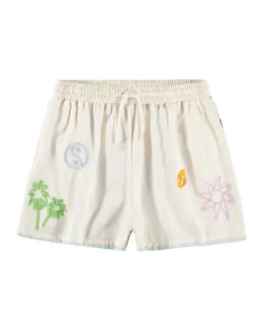 MOLO Girl's Annabella Embroidered Organic Cotton Shorts | Thumbnail 1