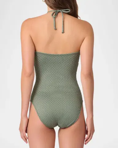Shoshanna Cinched Halter One-Piece Swimsuit | Thumbnail 3