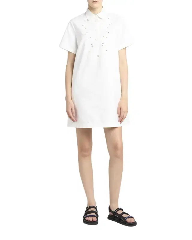 Embroidered Short-Sleeve Shirtdress