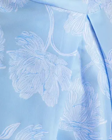 Kay Unger New York Caitlin Pleated Floral Jacquard Gown | Thumbnail 6 Kay Unger New York Caitlin Pleated Floral Jacquard Gown | Thumbnail 6