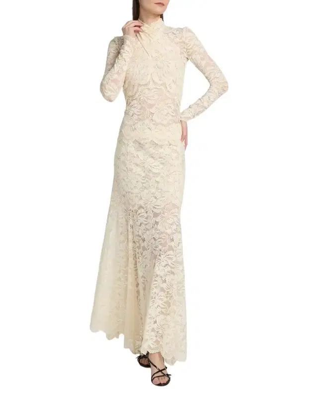 Lace A-Line Maxi Skirt