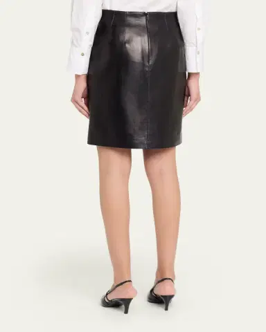 Lafayette 148 New York High-Waisted Nappa Leather Mini Skirt | Thumbnail 3 Lafayette 148 New York High-Waisted Nappa Leather Mini Skirt | Thumbnail 3
