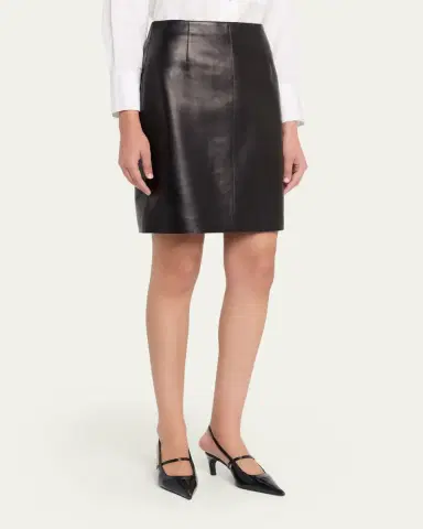 Lafayette 148 New York High-Waisted Nappa Leather Mini Skirt | Thumbnail 4 Lafayette 148 New York High-Waisted Nappa Leather Mini Skirt | Thumbnail 4