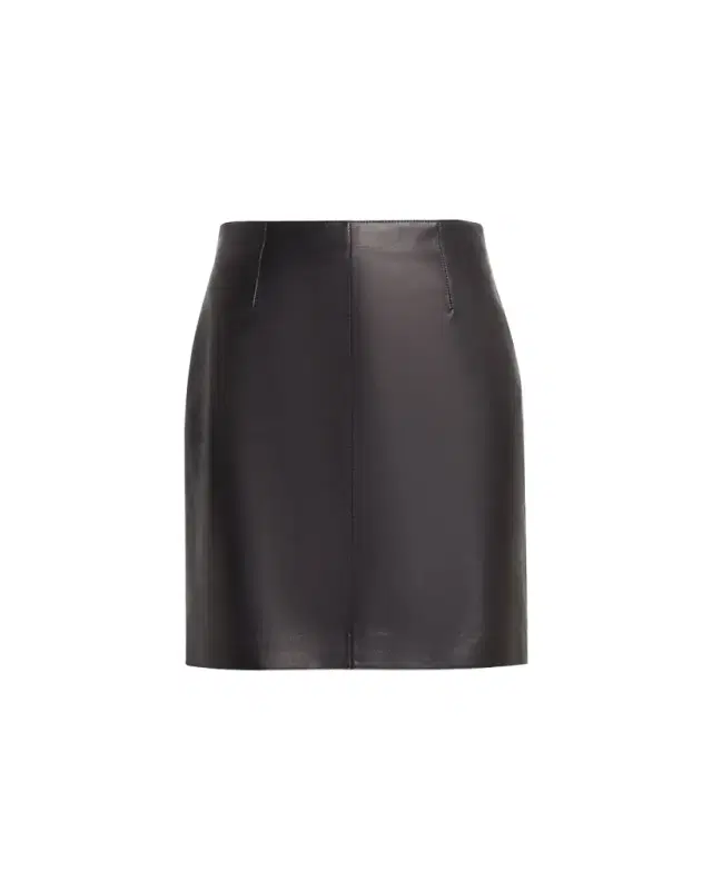 Lafayette 148 New York High-Waisted Nappa Leather Mini Skirt