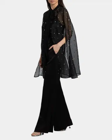 Carolyn Rowan Hand-Embroidered Silk Organza Cape | Thumbnail 2 Carolyn Rowan Hand-Embroidered Silk Organza Cape | Thumbnail 2