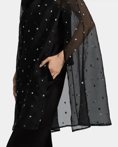 Carolyn Rowan Hand-Embroidered Silk Organza Cape | Thumbnail 5 Carolyn Rowan Hand-Embroidered Silk Organza Cape | Thumbnail 5