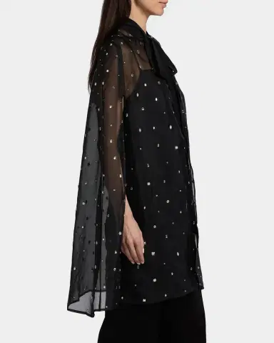 Carolyn Rowan Hand-Embroidered Silk Organza Cape | Thumbnail 7 Carolyn Rowan Hand-Embroidered Silk Organza Cape | Thumbnail 7
