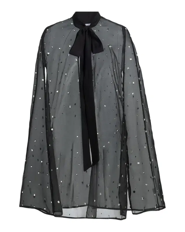 Carolyn Rowan Hand-Embroidered Silk Organza Cape