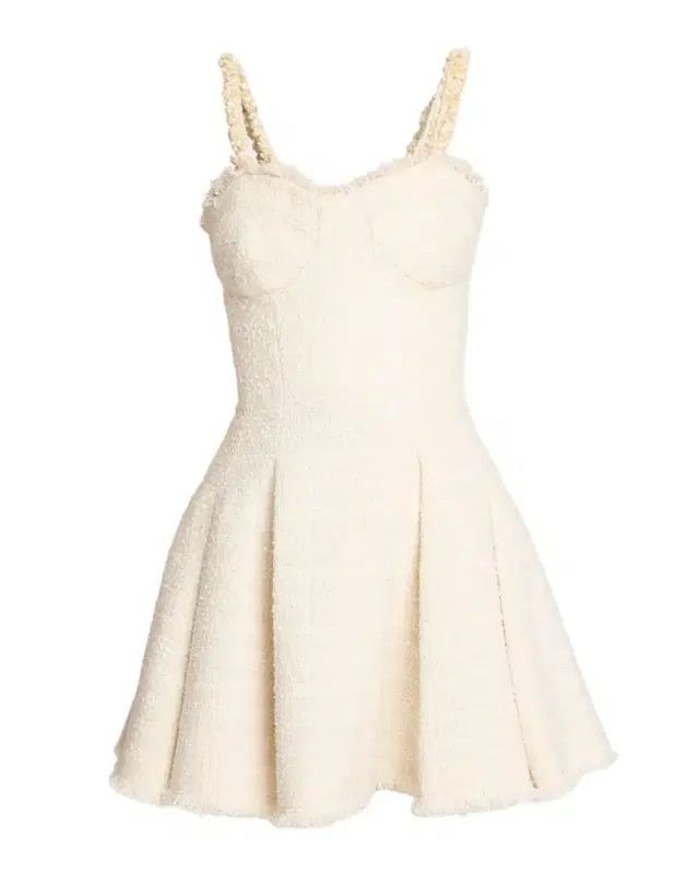 Embroidered Tweed Bustier Mini Dress